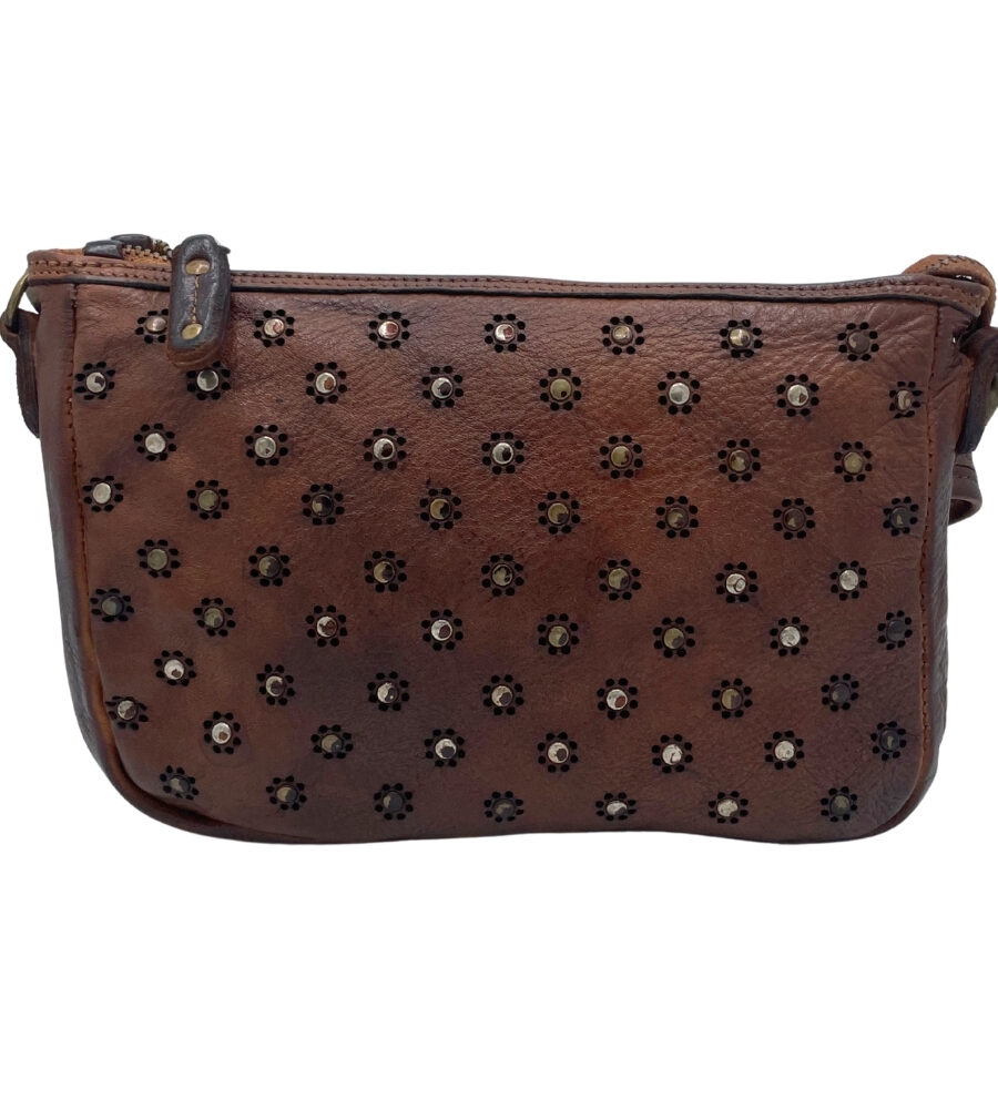 Borsa a tracolla laserata e borchiata - BS691