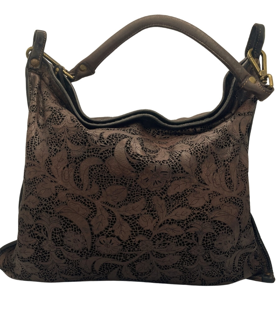 Borsa a spalla con laseratura effetto pizzo BS 712