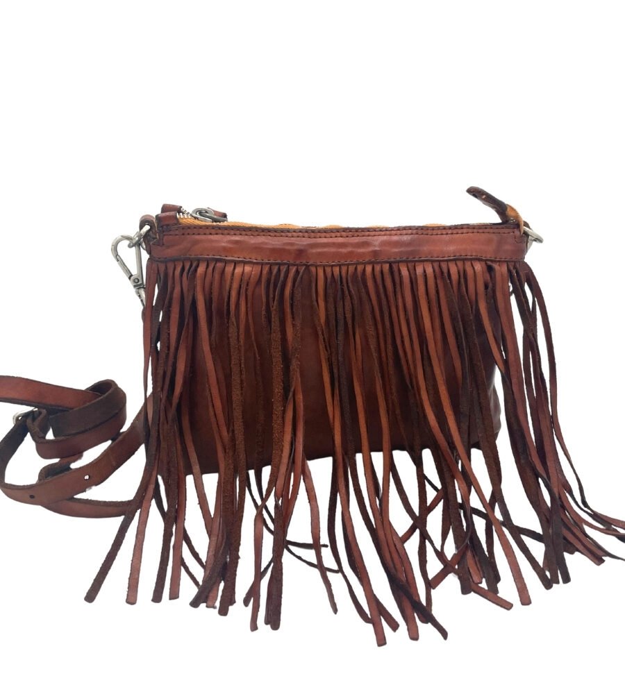Borsa a tracolla ZEFIRO in vacchetta con frange by Campomaggi