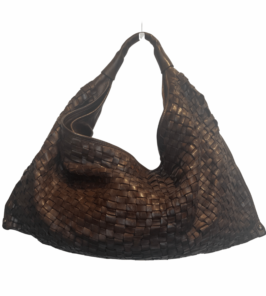 Campomaggi EDERA – Borsa hobo in pelle intrecciata marrone testa di moro