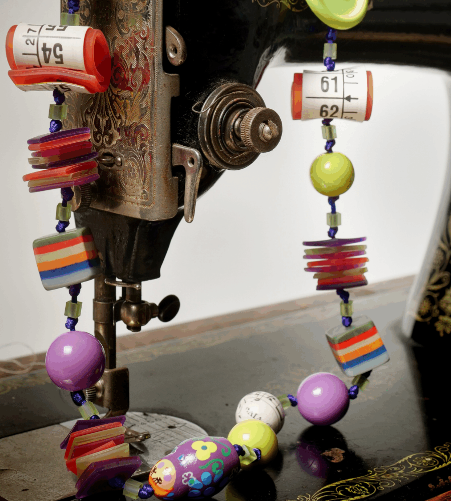 Collana “Metro” colore Lilla – Storie cucite a mano by Anna Lodi