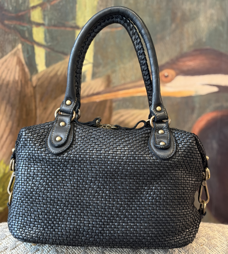 Bauletto nero con intreccio BS740S by Bayside