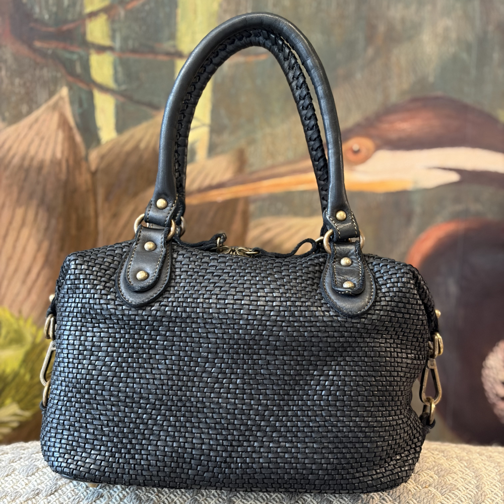 Bauletto nero con intreccio BS740S by Bayside