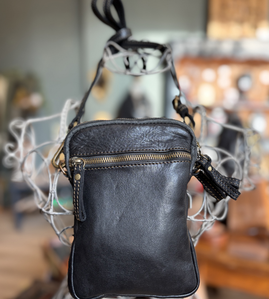 Borsello in pelle nero Bayside BS745