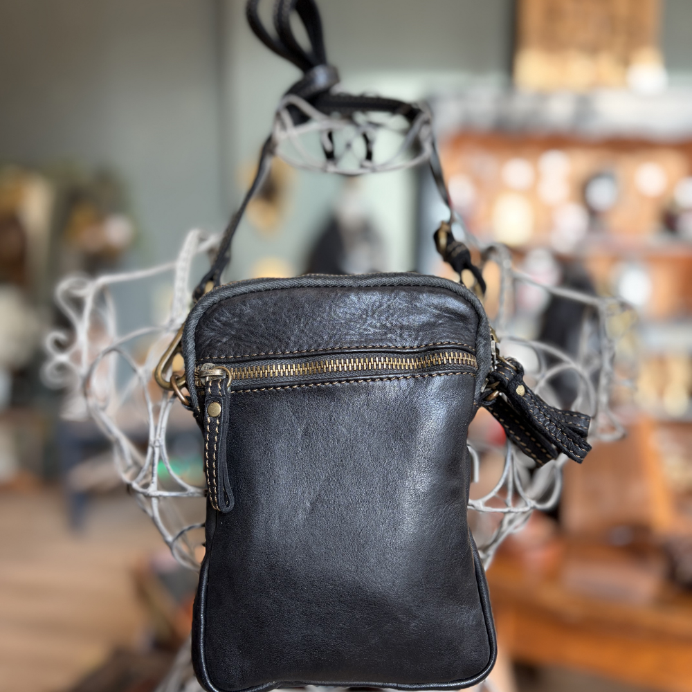 Borsello in pelle nero Bayside BS745