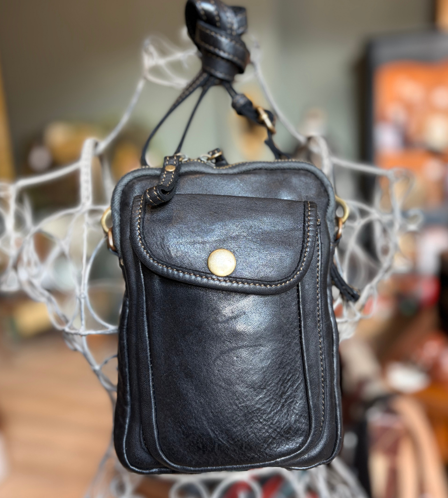 Borsello in pelle nero Bayside BS746