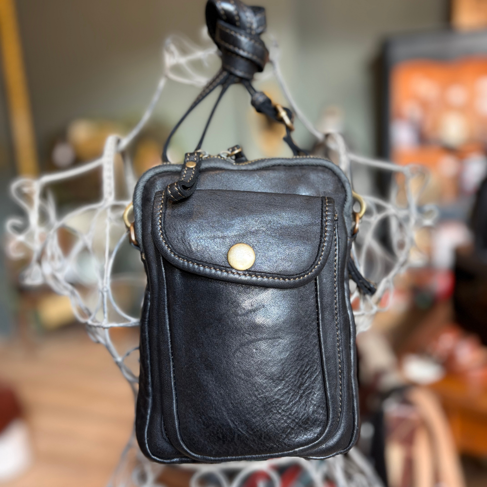 Borsello in pelle nero Bayside BS746