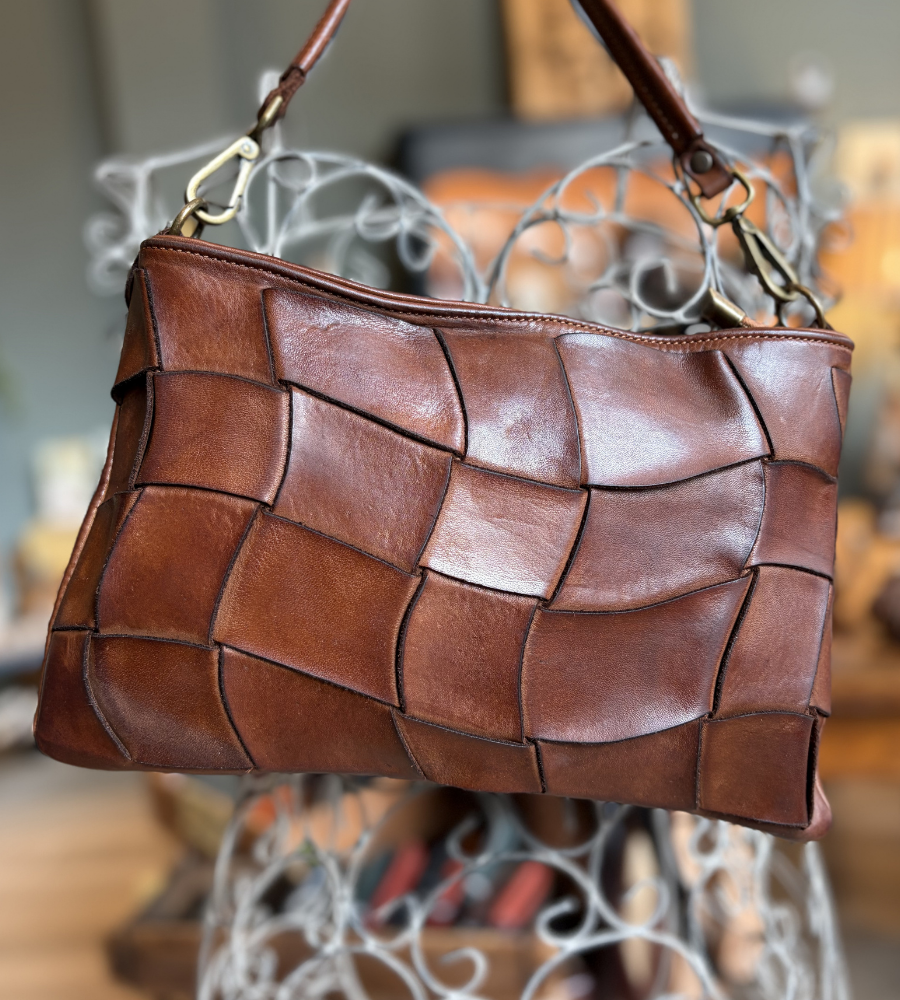 Borsa in pelle intrecciata Bayside BS802