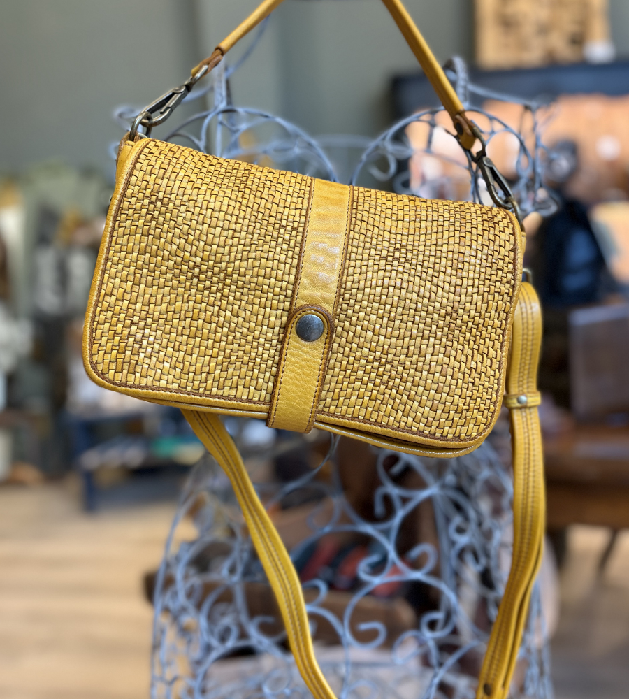 Borsa a spalla in pelle intrecciata Bayside BS804