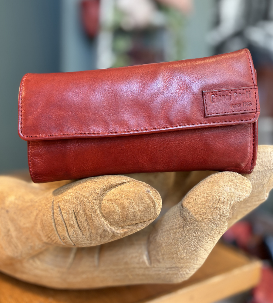 Portafoglio donna in vera pelle colore bordeaux di Gianni Conti.
