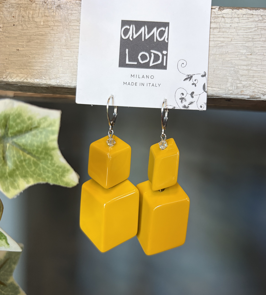 Orecchini cubi tridimensionali by Anna Lodi