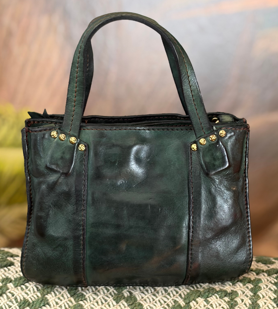 Borsa Campomaggi Cora M Verde Bottiglia – Shopping Piccola in Pelle con Tracolla