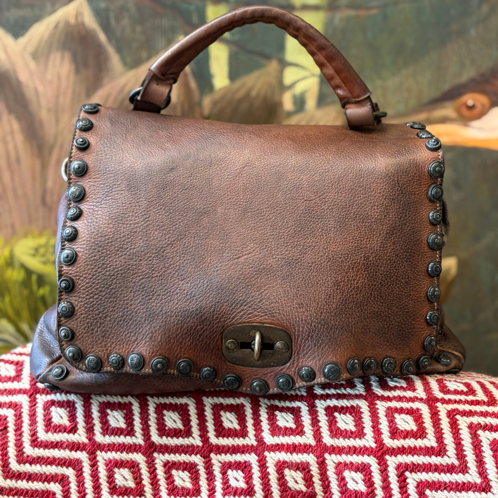 Borsa a spalla in pelle con borchie Bayside BS510 Rock