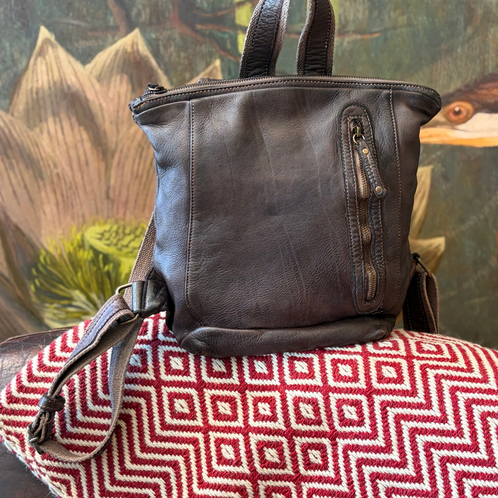Zaino in pelle testa di moro Bayside BS777.