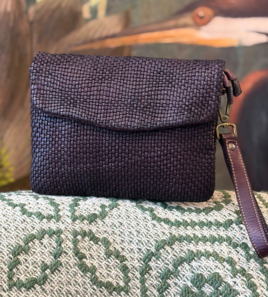 Borsa pochette in pelle intrecciata Bayside BS760