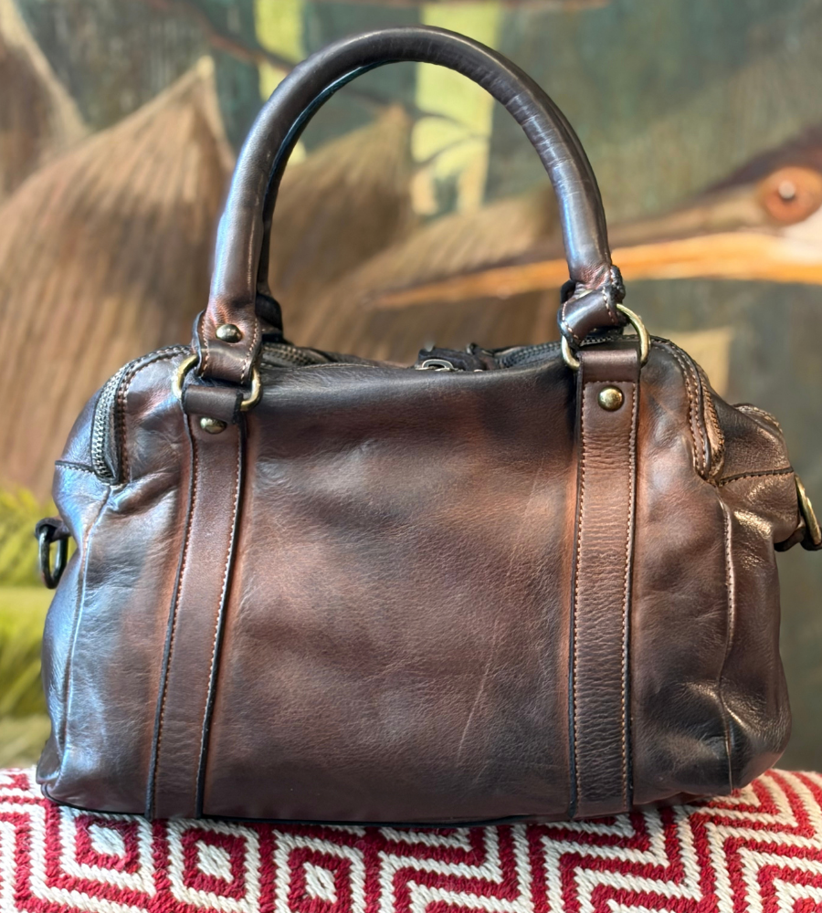 Bauletto in pelle vintage Bayside BS825 ROCK